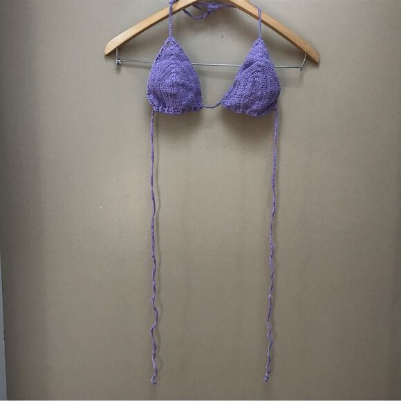 NWOT Handmade Crochet Lavender Bikini Top Bralette (M/L) - Picture 3 of 5
